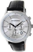 Emporio Armani Herreklokke AR2432 Dress Sølvfarget/Lær Ø43 mm