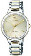 Citizen Dameklokke EM0554-82X Elegance Beige/Gulltonet stål Ø32 mm