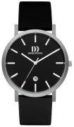 Danish Design Herreklokke IQ13Q1108 Dress Sort/Lær Ø40 mm