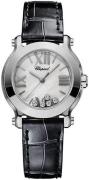 Chopard Dameklokke 278509-3004 Happy Sport Mini Hvit/Lær Ø30 mm