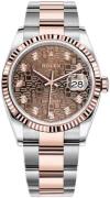 Rolex Dameklokke 126231-0026 Datejust 36 Brun/18 karat rosé gull