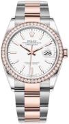 Rolex Dameklokke 126281RBR-0006 Datejust 36 Hvit/18 karat rosé gull