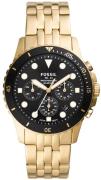 Fossil Herreklokke FS5836 Fb-01 Chrono Sort/Gulltonet stål Ø42 mm