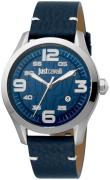 Just Cavalli Herreklokke JC1G108L0015 Blå/Lær Ø42 mm