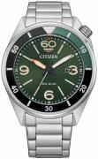 Citizen Herreklokke AW1718-OOX Grønn/Stål Ø44 mm