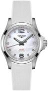 Longines Dameklokke L3.316.4.87.9 Conquest V.H.P. Hvit/Gummi Ø36 mm