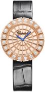 Chopard Dameklokke 134015-5001 Ice Cube Rosegullfarget/Lær Ø36 mm