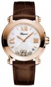 Chopard Dameklokke 277471-5002 Happy Sport Hvit/Lær Ø36 mm