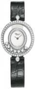 Chopard Dameklokke 204292-1001 Ladies Happy Diamonds Hvit/Lær Ø30 mm