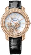 Chopard Dameklokke 209274-5001 Ladies Happy Diamonds Hvit/Lær Ø30 mm