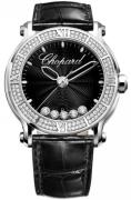 Chopard Dameklokke 288525-3006 Happy Sport Sort/Lær Ø42 mm