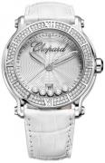 Chopard Dameklokke 288525-3003 Happy Sport Sølvfarget/Lær Ø42 mm