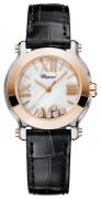 Chopard Dameklokke 278509-6002 Happy Sport Mini Hvit/Lær Ø30 mm