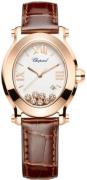 Chopard Dameklokke 275350-5001 Happy Sport Hvit/Lær Ø33.5 mm