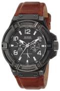 Guess Herreklokke W0040G8 Rigor Sort/Lær Ø45 mm