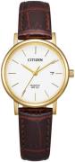 Citizen Dameklokke EU6092-08A Leather Hvit/Lær Ø28 mm