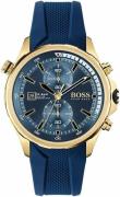 Hugo Boss Herreklokke 1513822 Globetrotter Blå/Gummi Ø46 mm