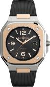 Bell & Ross Herreklokke BR-05-BLACK-STEEL-AND-GOLD-RUBBE Br 05