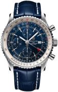 Breitling Herreklokke A24322121C2P1 Navitimer Gmt Blå/Lær Ø46 mm