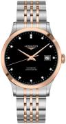 Longines Herreklokke L2.821.5.57.7 Record Sort/18 karat rosé gull