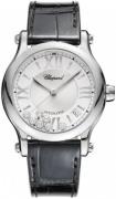 Chopard Dameklokke 278559-3001 Happy Sport Sølvfarget/Lær Ø36 mm