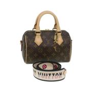 Pre-owned Brunt lerret Louis Vuitton veske