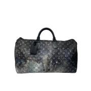 Pre-owned Svart lerret Louis Vuitton Keepall