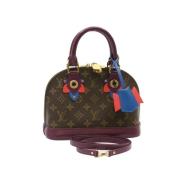 Pre-owned Brunt lerret Louis Vuitton veske