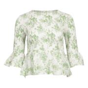 Paola Blouse - Green Flower