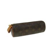 Pre-owned Brunt lerret Louis Vuitton-saken