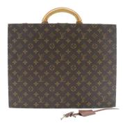 Pre-owned Brunt lerret Louis Vuitton koffert