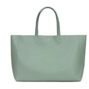 Leather Tote Wide Nappa Ocean Green