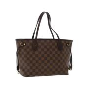 Pre-owned Brunt lerret Louis Vuitton Neverfull