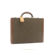 Pre-owned Brunt lerret Louis Vuitton veske