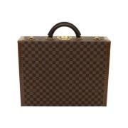 Pre-owned Brunt lerret Louis Vuitton koffert