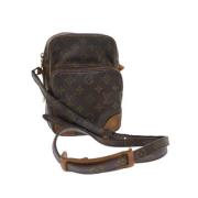 Pre-owned Brunt lerret Louis Vuitton skuldervesker