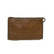 Pre-owned Beige Canvas Fendi Clutch