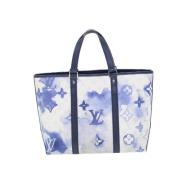 Pre-owned Blått lerret Louis Vuitton Tote