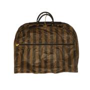 Pre-owned Brunt lerret Fendi reiseveske