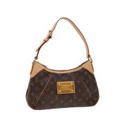 Pre-owned Brunt lerret Louis Vuitton skuldervesker