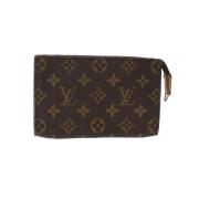 Pre-owned Brunt lerret Louis Vuitton lommebok