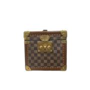 Pre-owned Brunt lerret Louis Vuitton reiseveske