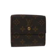 Pre-owned Brunt lerret Louis Vuitton Portefølje Elise