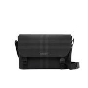 Charcoal Check Skinn Messenger Bag