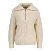 Cable Half Zip Sweater - Cream
