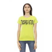 Grønn Bomull Kortermet T-skjorte med Fronttrykk