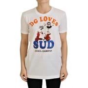 Hvit bomull DG Loves SUD T-skjorte