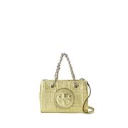 Myk Chain Mini Shopper Bag - Skinn - Gull