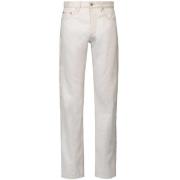 Slim-Fit Hvite Jeans med Asymmetrisk Lomme