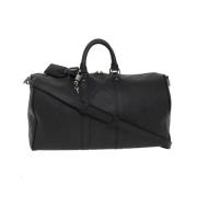 Pre-owned Svart lerret Louis Vuitton Keepall